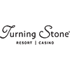 Turning Stone Resort Casino Logo:  White thread on dark items and black thread on light items